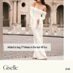 MESHKI - Giselle Off Shoulder Cowl Neck Maxi Dress - White.